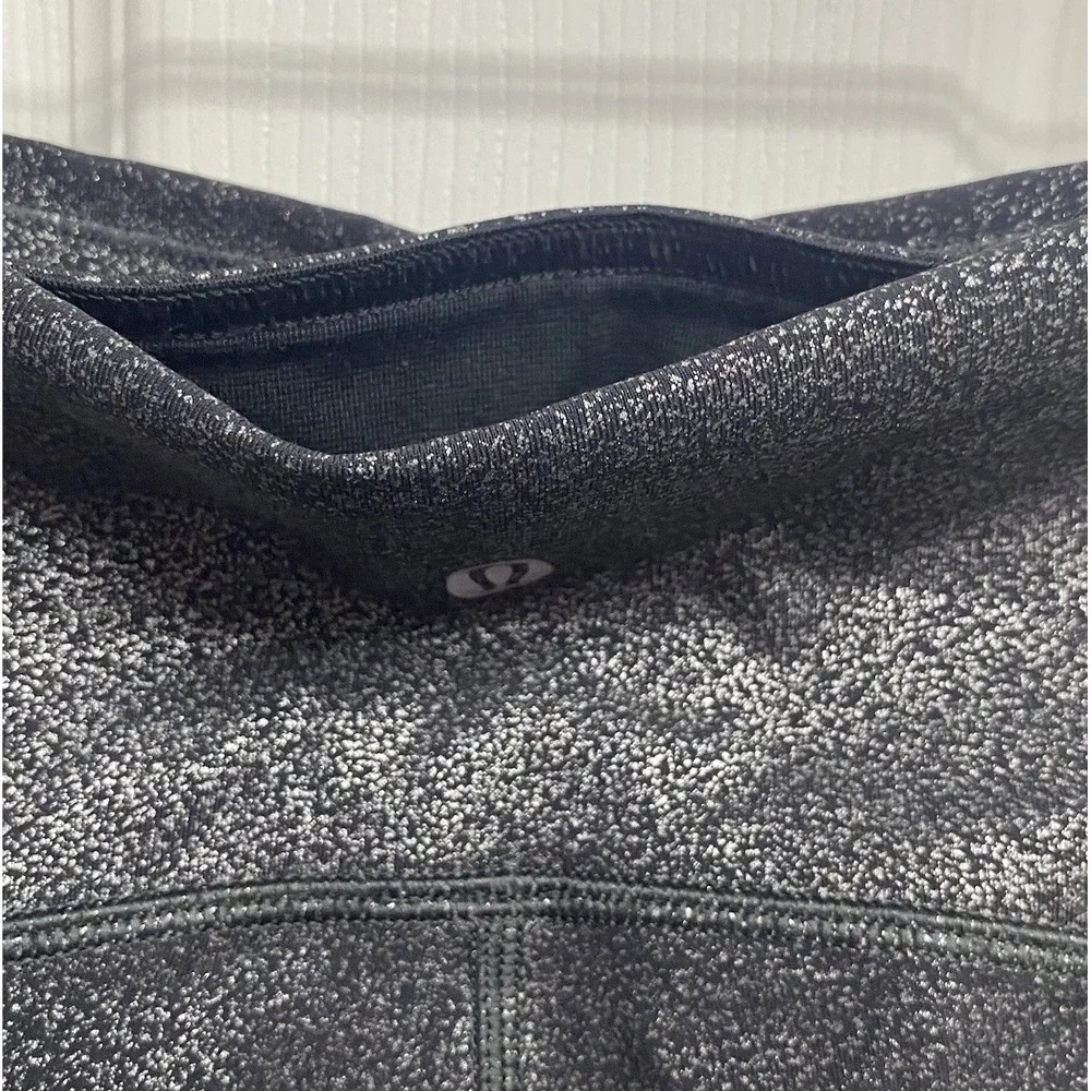 Lululemon Wunder Under Women Sparkle Gray Tights Textured 9